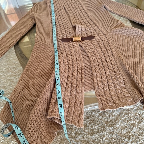 One A Tan Cable Knit Cardigan - Picture 3 of 11